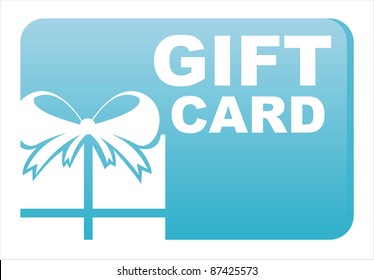 blue gift card isolated on white
