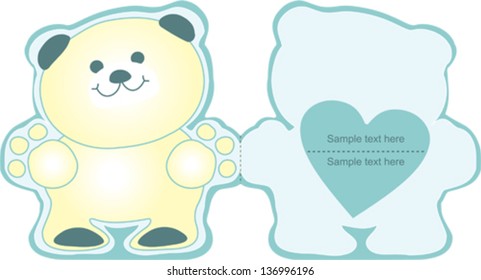 Blue gift card teddy bear overlap