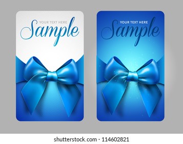 Blue gift cards with bow