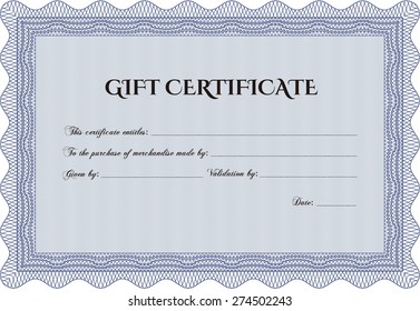 Blue gift certificate