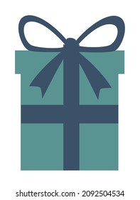 blue gift present isolated icon
