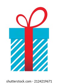Blue gift with red bow