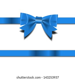 Blue Gift Ribbon . Vector illustration