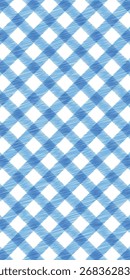 Fondo de textura de tela de cuadros de guinga azul. Fondo de patrón de tela escocesa.