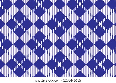 Blue Gingham pattern. Texture from rhombus for - plaid, tablecloths,shirts,dresses,paper,bedding,blankets,quilts and other textile products.Vector illustration. - Vector