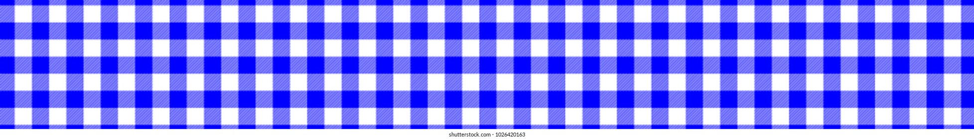 Blue Gingham pattern. Texture from rhombus/squares for - plaid, tablecloths, clothes, shirts, dresses, paper, bedding, blankets, quilts and other textile products. Vector illustration.