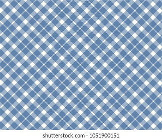 Blue Gingham pattern. Texture from rhombus/squares for - plaid, tablecloths, clothes, shirts, dresses, paper and other textile products. Vector illustration.