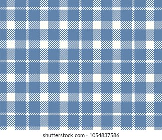 Blue Gingham pattern. Texture from rhombus/squares for - plaid, tablecloths, clothes, shirts, dresses, paper, bedding, blankets, quilts and other textile products. Vector illustration.