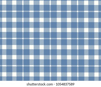 Blue Gingham pattern. Texture from rhombus/squares for - plaid, tablecloths, clothes, shirts, dresses, paper, bedding, blankets, quilts and other textile products. Vector illustration.