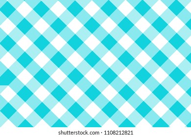 Blue Gingham pattern. Texture from rhombus/squares for - plaid, tablecloths, clothes, shirts, dresses, paper, bedding, blankets, quilts and other textile products. Vector illustration.