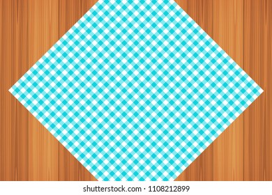 Blue Gingham pattern. Texture from rhombus/squares for - plaid, tablecloths, clothes, shirts, dresses, paper, bedding, blankets, quilts and other textile products. Vector illustration.
