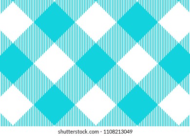 Blue Gingham pattern. Texture from rhombus/squares for - plaid, tablecloths, clothes, shirts, dresses, paper, bedding, blankets, quilts and other textile products. Vector illustration.