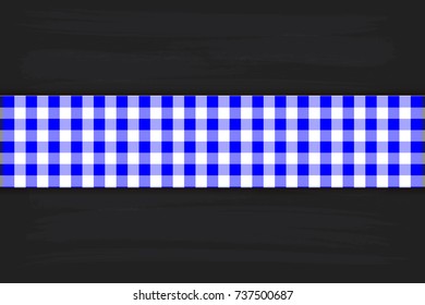 Blue Gingham pattern. Texture from rhombus/squares for - plaid, tablecloths, clothes, shirts, dresses, paper, bedding, blankets, restaurant menu, quilts and other textile products. Vector illustration