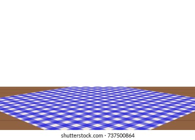 Blue Gingham pattern. Texture from rhombus/squares for - plaid, tablecloths, clothes, shirts, dresses, paper, bedding, blankets, restaurant menu, quilts and other textile products. Vector illustration