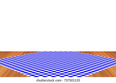 Blue Gingham pattern. Texture from rhombus/squares for - plaid, tablecloths, clothes, shirts, dresses, paper, bedding, blankets, restaurant menu, quilts and other textile products. Vector illustration