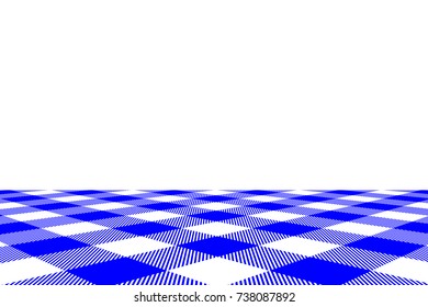 Blue Gingham pattern. Texture from rhombus/squares for - plaid, tablecloths, clothes, shirts, dresses, paper, bedding, blankets, quilts and other textile products. Vector illustration.