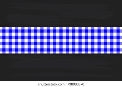 Blue Gingham pattern. Texture from rhombus/squares for - plaid, tablecloths, clothes, shirts, dresses, paper, bedding, blankets, restaurant menu, quilts and other textile products. Vector illustration