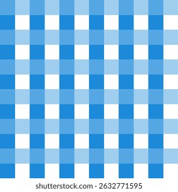 Blue Gingham Plaid pattern, seamless, blue square, isolated on white background. Seamless pastel vichy backgrounds for tablecloth, dress, skirt, napkin, or other Easter holiday textile design