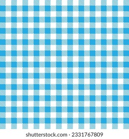 Blue gingham seamless pattern background. Blue plaid fabric geometric. Blue background. Scottish blue texture. Checkered pattern vector illustration.