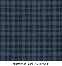 Blue Gingham seamless pattern. tartan texture for textile: shirts, plaid, tablecloths, clothes, dresses, bedding, blankets, paper. vector checkered paint brush strokes.