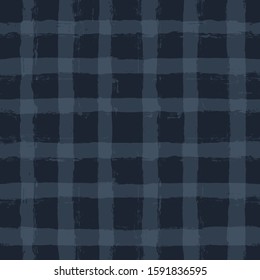 Blue Gingham seamless pattern. tartan texture for textile: shirts, plaid, tablecloths, clothes, dresses, bedding, blankets, paper. vector checkered paint brush strokes.