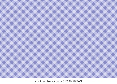 Blue gingham seamless pattern for tartan fabric, plaid, picnic blanket and other clothes. Striped quilted square vector background. Checkered texture.