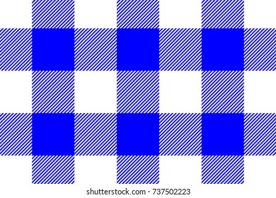 Blue Gingham seamless pattern. Texture from rhombus/squares for - plaid, tablecloths, clothes, shirts, dresses, paper, bedding, blankets, quilts and other textile products. Vector illustration.