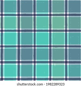 Blue Gingham seamless pattern. watercolor stripes, tartan texture for spring picnic table cloth, shirts, plaid. vector checkered paint brush strokes