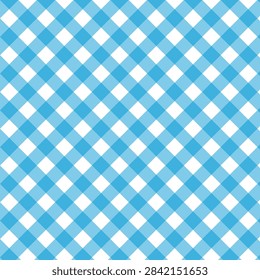 Blue gingham seamless pattern.Geometric vector background wallpaper.