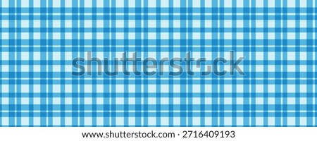 Blue gingham seamless plaid background pattern for fabric, wallpaper, and branding