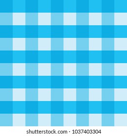Blue gingham tablecloth seamless vector background pattern design. Texture from rhombus or squares for plaid, tablecloths, clothes, shirts, dresses, paper and other textile products.