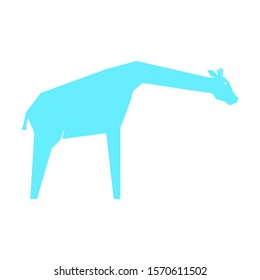 Blue giraffe isolated on white background, vector illustration