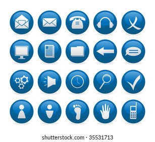 Blue glance web button icons