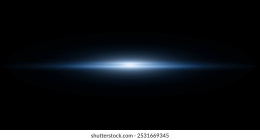 Efeito de luz de raios de estrela de brilho azul, flashes de luz de brilho vetorial, cintilação, ilustração vetorial.