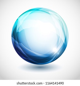 vector de bola de vidrio azul