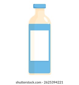 Blue glass bottle containing refreshing liquid with a blank label, perfect for showcasing your branding