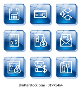 Blue glass button 14