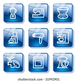 Blue glass button 19