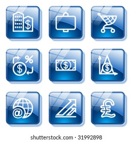 Blue glass button 23
