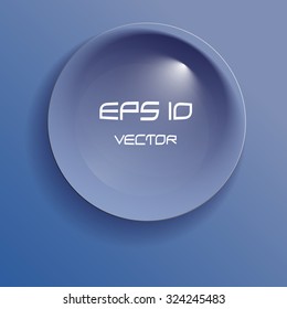  blue glass button, transparent, vector