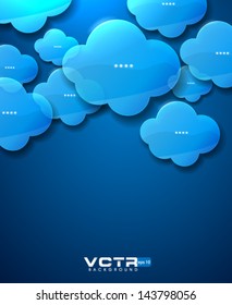 Blue Glass Clouds Modern Background