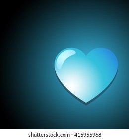 Blue glass heart vector illustration