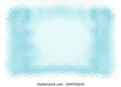 Blue glass like frame surface with an empty space at the middle of image. For printing magazine cover, advertise presentation.