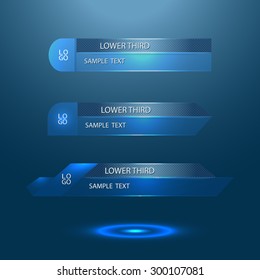 blue glass lower third - vector illustration