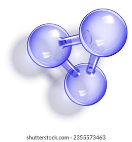 blue glass molecule mockup for demonstration