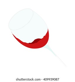 Blue Glass of Red wine Vector Illustration