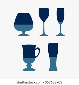 Blue Glass set or collection