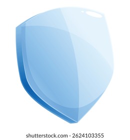 Blue glass shield, representing the concept of safety and protection in a digital environment