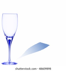 blue glass with space for text on white background, abstract vector art illustration