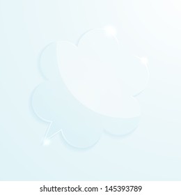 Blue glass style speech bubble